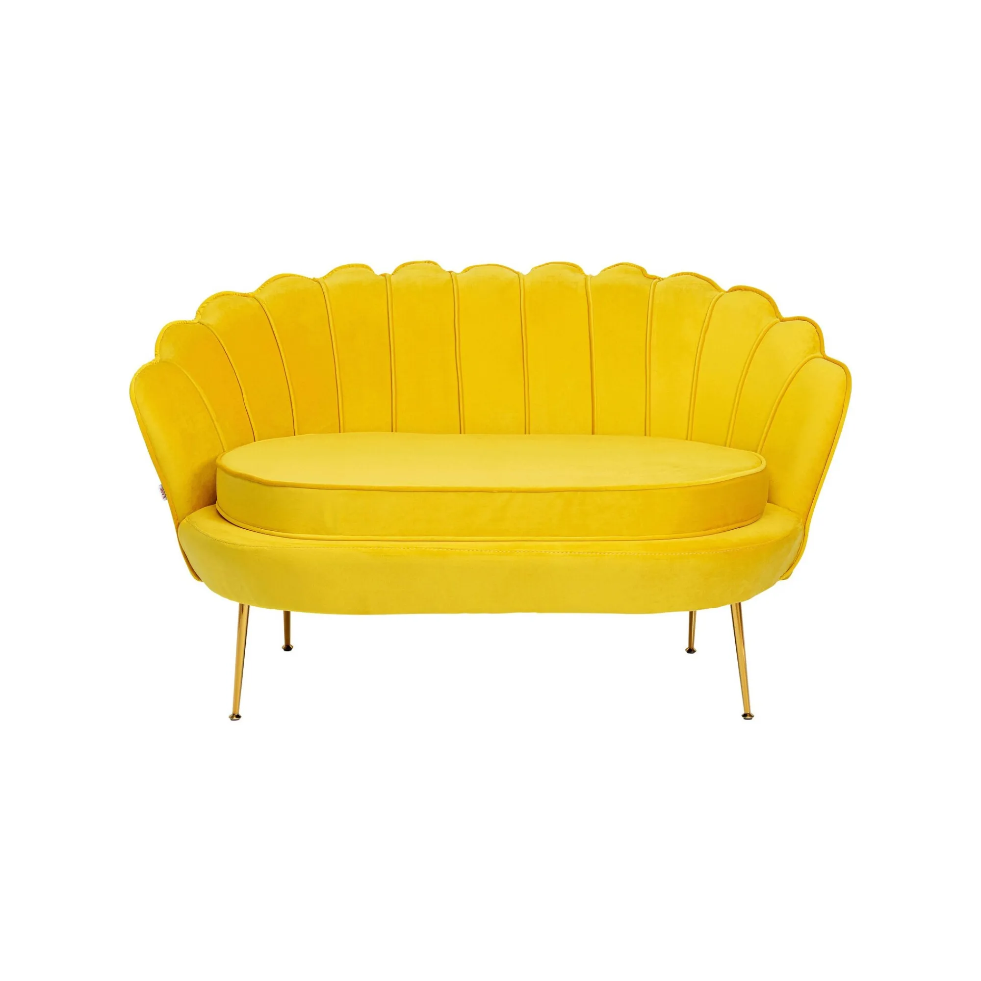 KARE Design Canapé Water Lily 2 Places Velours Jaune Et Acier Doré ^ Canapé & Banquette