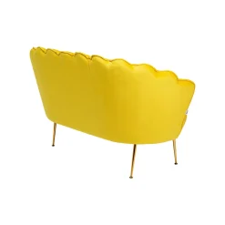 KARE Design Canapé Water Lily 2 Places Velours Jaune Et Acier Doré ^ Canapé & Banquette