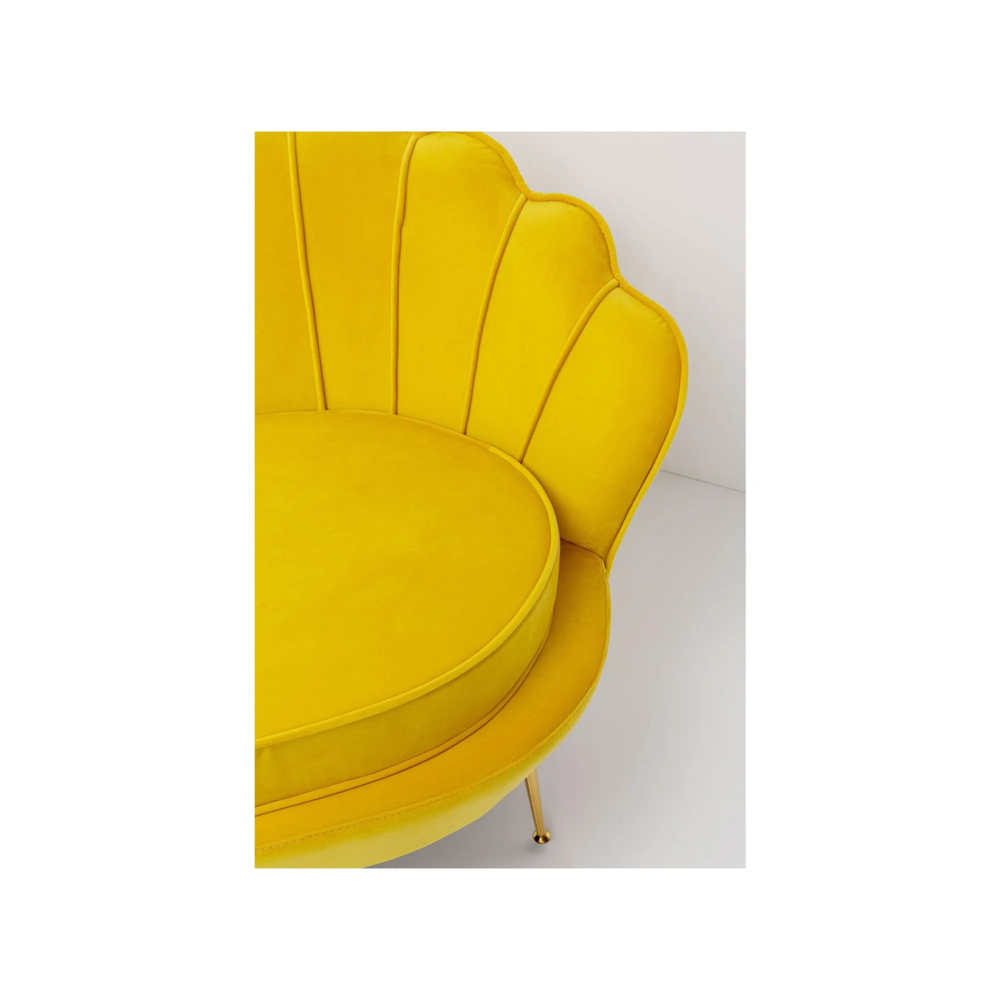 KARE Design Canapé Water Lily 2 Places Velours Jaune Et Acier Doré ^ Canapé & Banquette