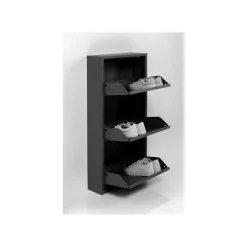 KARE Design Casier à Chaussures Caruso Noir 3 Tiroirs ^ Meuble À Chaussures