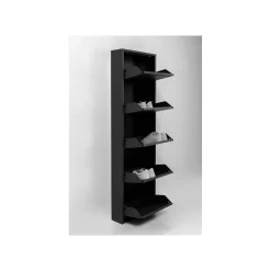 KARE Design Casier à Chaussures Caruso Noir 5 Tiroirs ^ Meuble À Chaussures