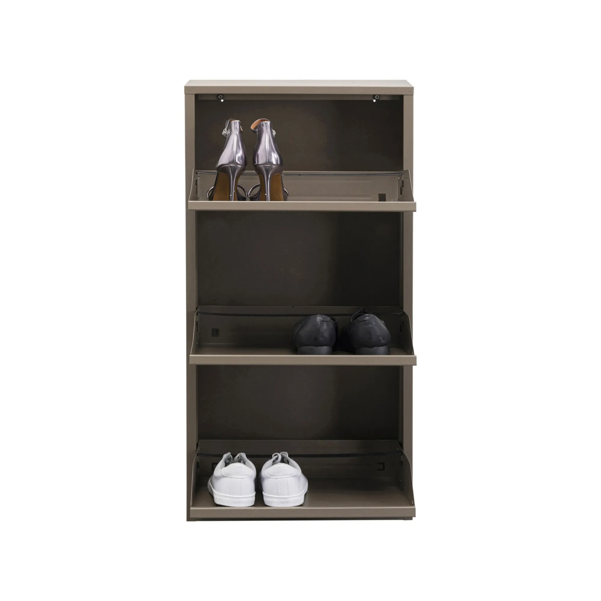 KARE Design Casier à Chaussures Caruso Taupe 3 Tiroirs ^ Meuble À Chaussures