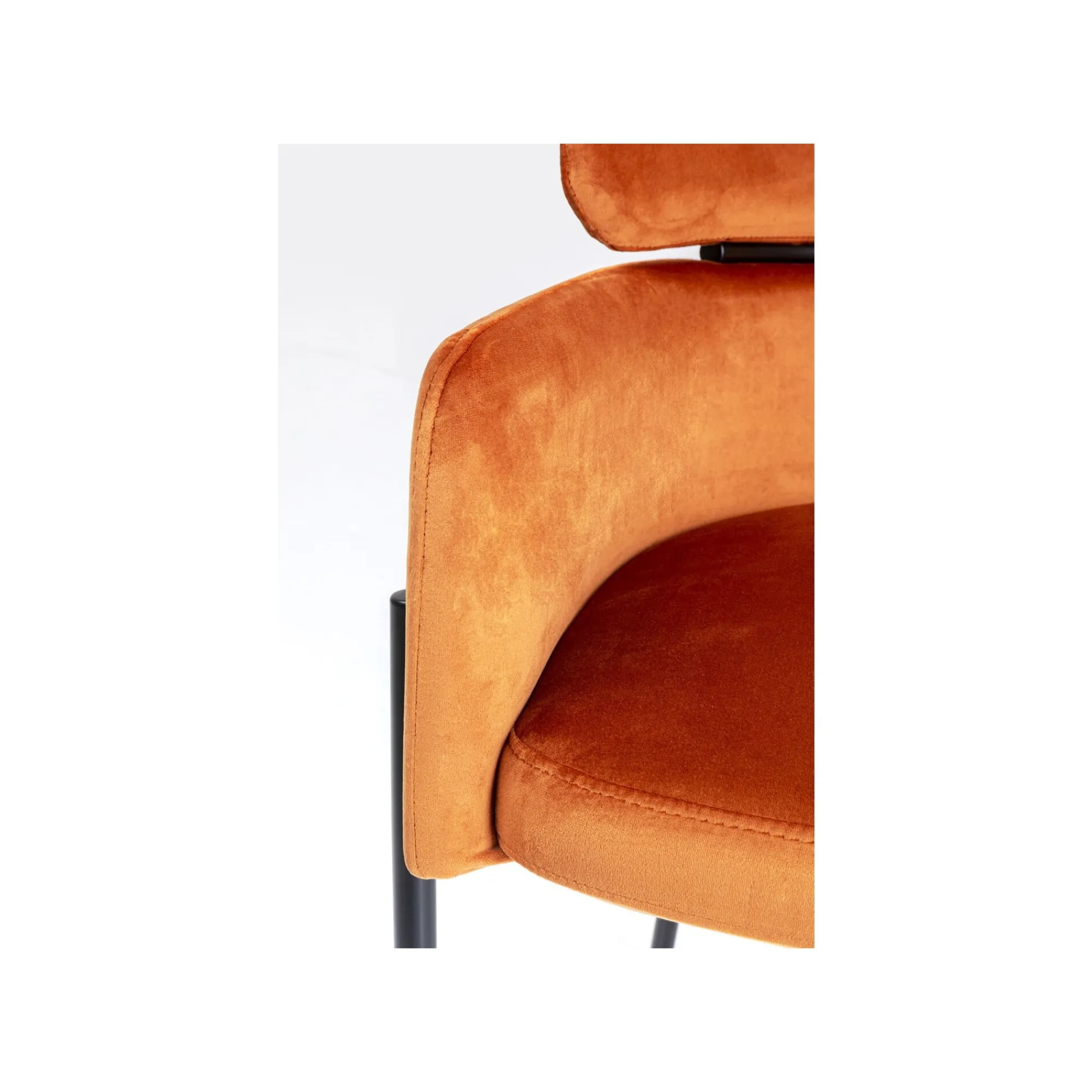 KARE Design Chaise Avec Accoudoirs Alexia Velours Orange ^ Chaise