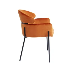 KARE Design Chaise Avec Accoudoirs Alexia Velours Orange ^ Chaise