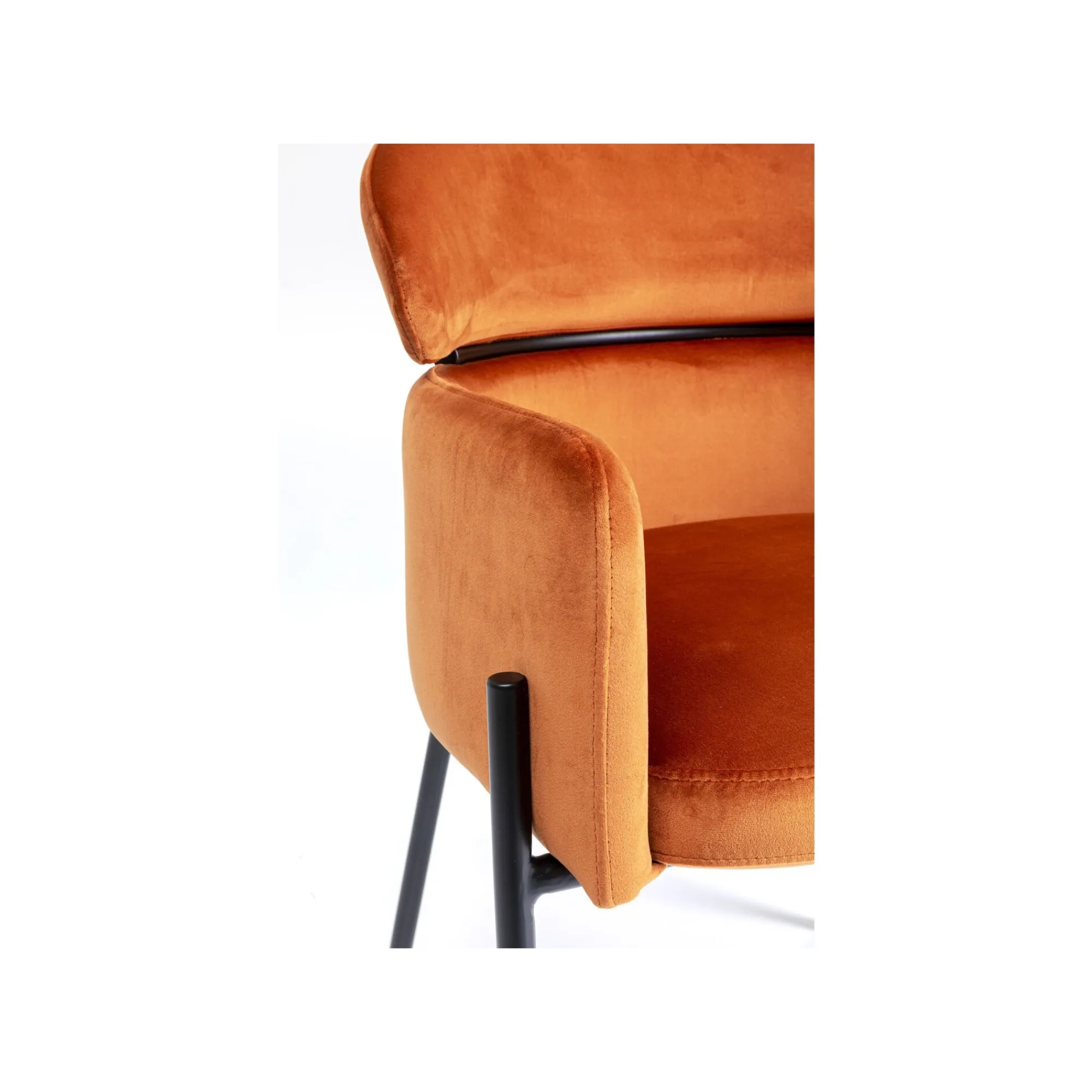 KARE Design Chaise Avec Accoudoirs Alexia Velours Orange ^ Chaise