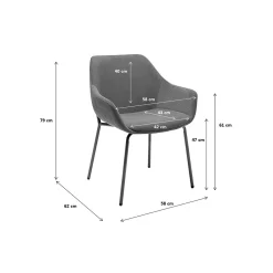 KARE Design Chaise Avec Accoudoirs Avignon Orange ^ Chaise