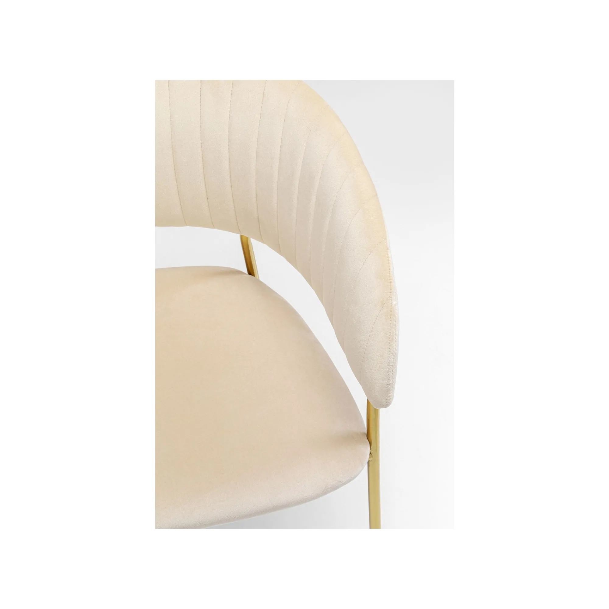 KARE Design Chaise Avec Accoudoirs Belle Velours Crème ^ Chaise
