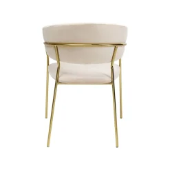 KARE Design Chaise Avec Accoudoirs Belle Velours Crème ^ Chaise
