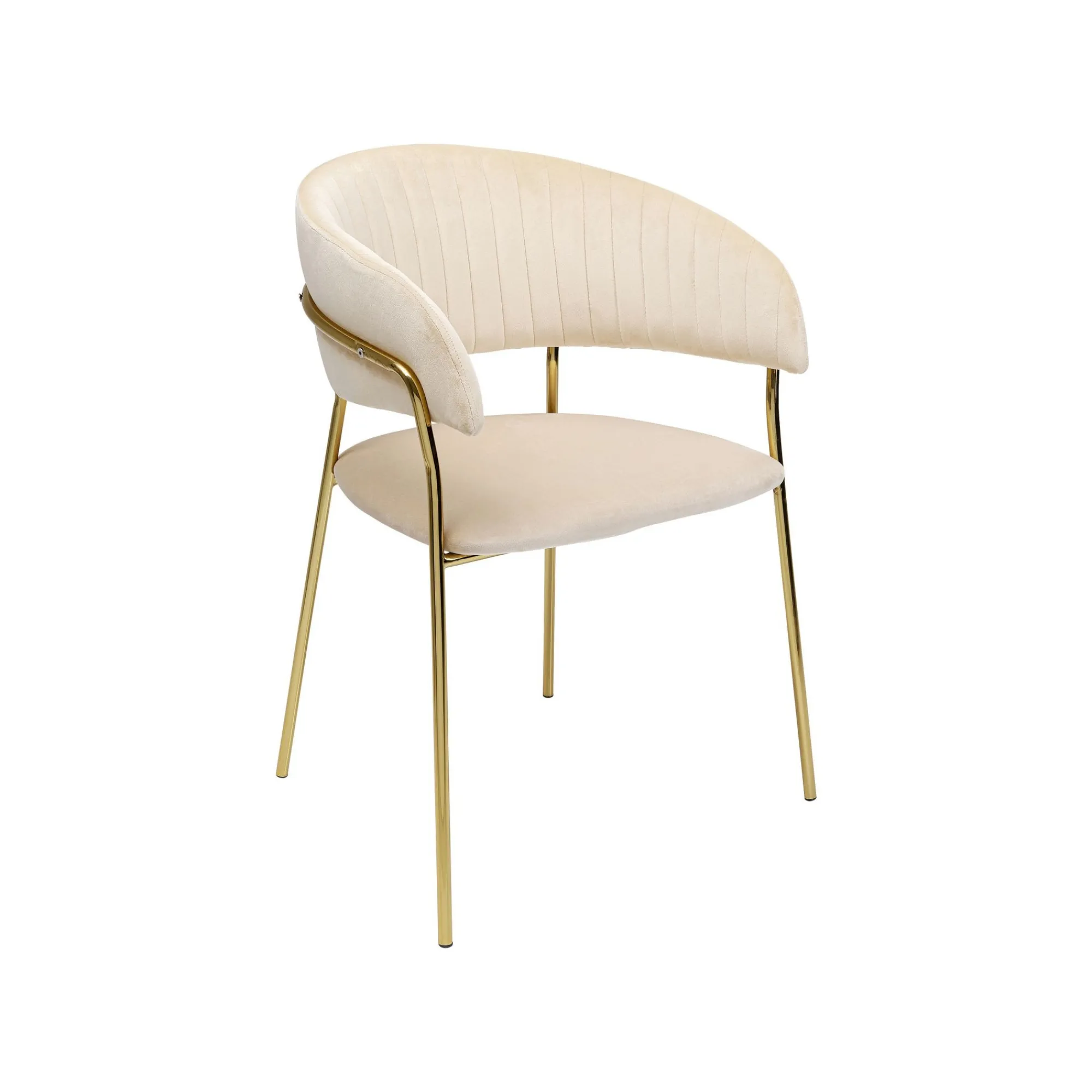 KARE Design Chaise Avec Accoudoirs Belle Velours Crème ^ Chaise