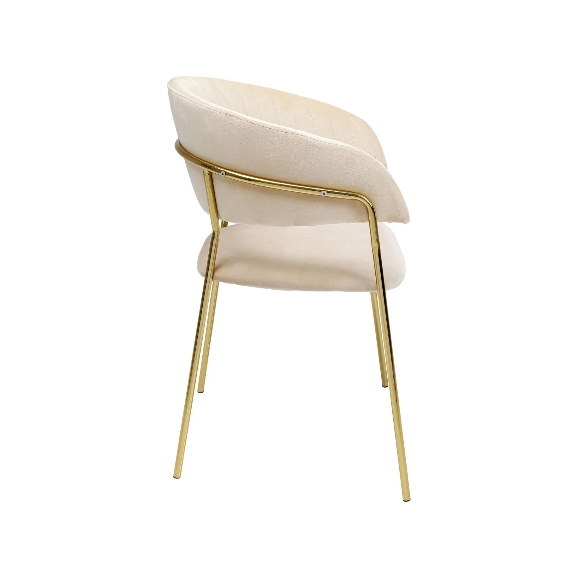 KARE Design Chaise Avec Accoudoirs Belle Velours Crème ^ Chaise