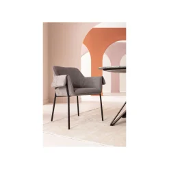 KARE Design Chaise Avec Accoudoirs Bess Grise ^ Chaise