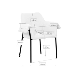 KARE Design Chaise Avec Accoudoirs Bess Grise ^ Chaise