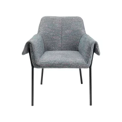 KARE Design Chaise Avec Accoudoirs Bess Flitter Grise ^ Chaise