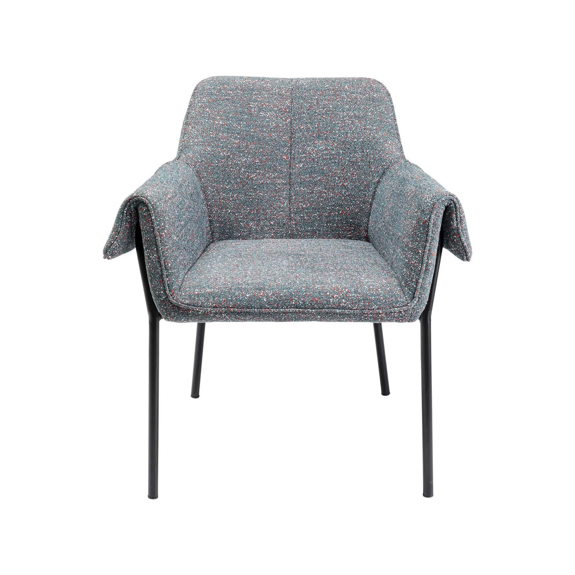 KARE Design Chaise Avec Accoudoirs Bess Flitter Grise ^ Chaise