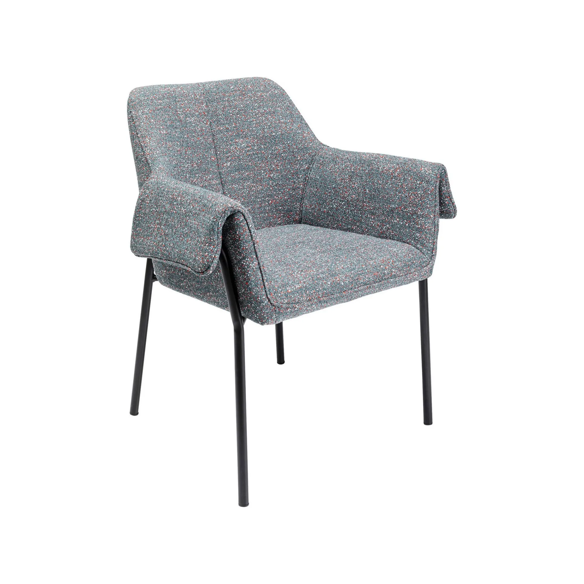KARE Design Chaise Avec Accoudoirs Bess Flitter Grise ^ Chaise