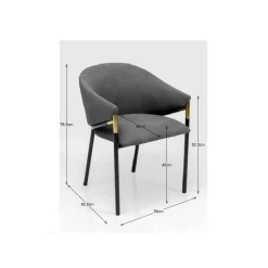 KARE Design Chaise Avec Accoudoirs Boulevard Grise ^ Chaise