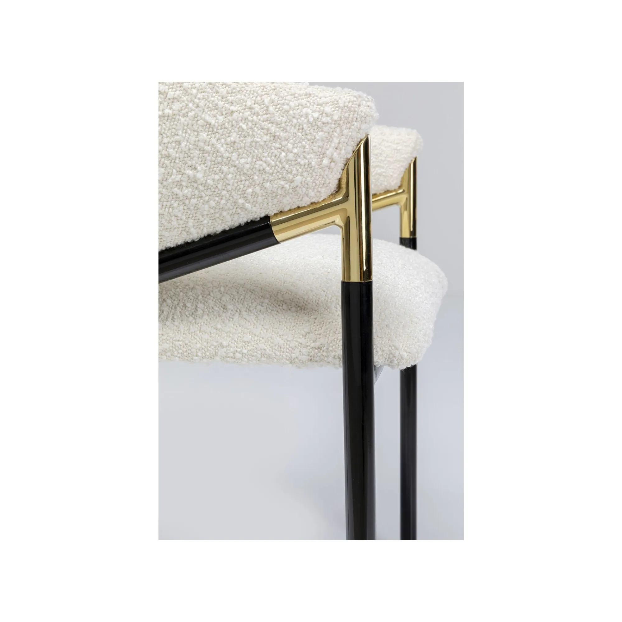KARE Design Chaise Avec Accoudoirs Boulevard Boucle Crème ^ Chaise