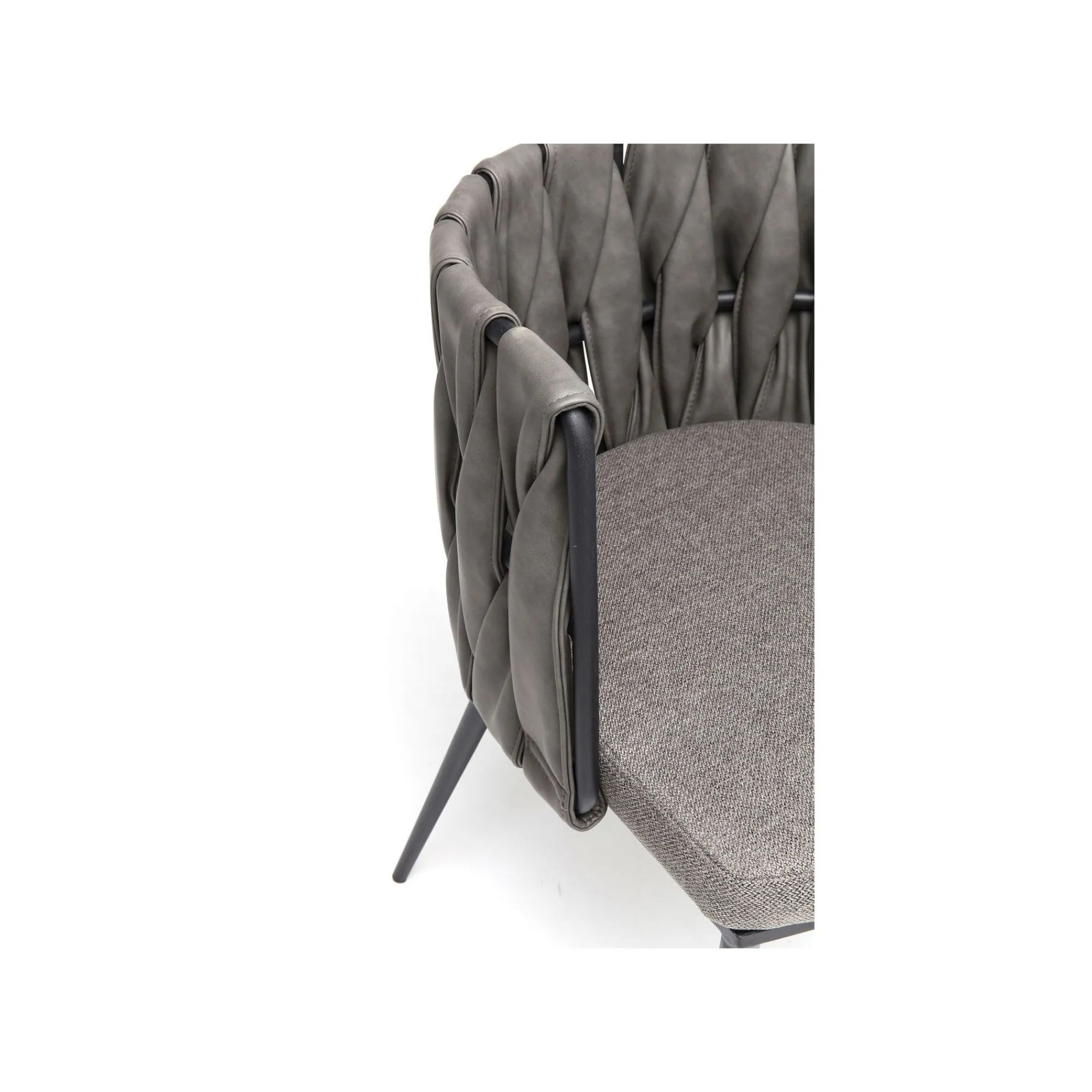 KARE Design Chaise Avec Accoudoirs Cheerio Grise ^ Chaise