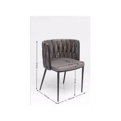 KARE Design Chaise Avec Accoudoirs Cheerio Grise ^ Chaise