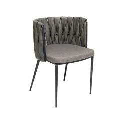 KARE Design Chaise Avec Accoudoirs Cheerio Grise ^ Chaise