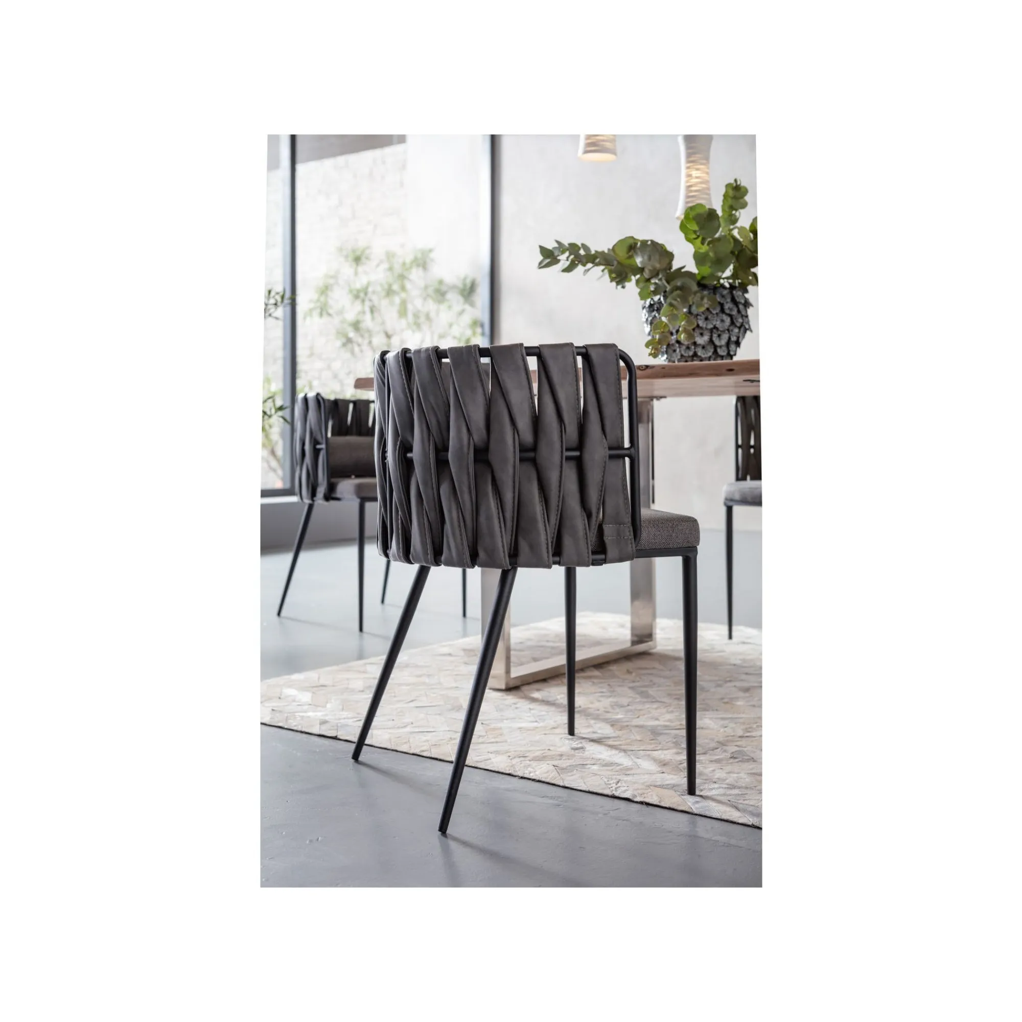 KARE Design Chaise Avec Accoudoirs Cheerio Grise ^ Chaise