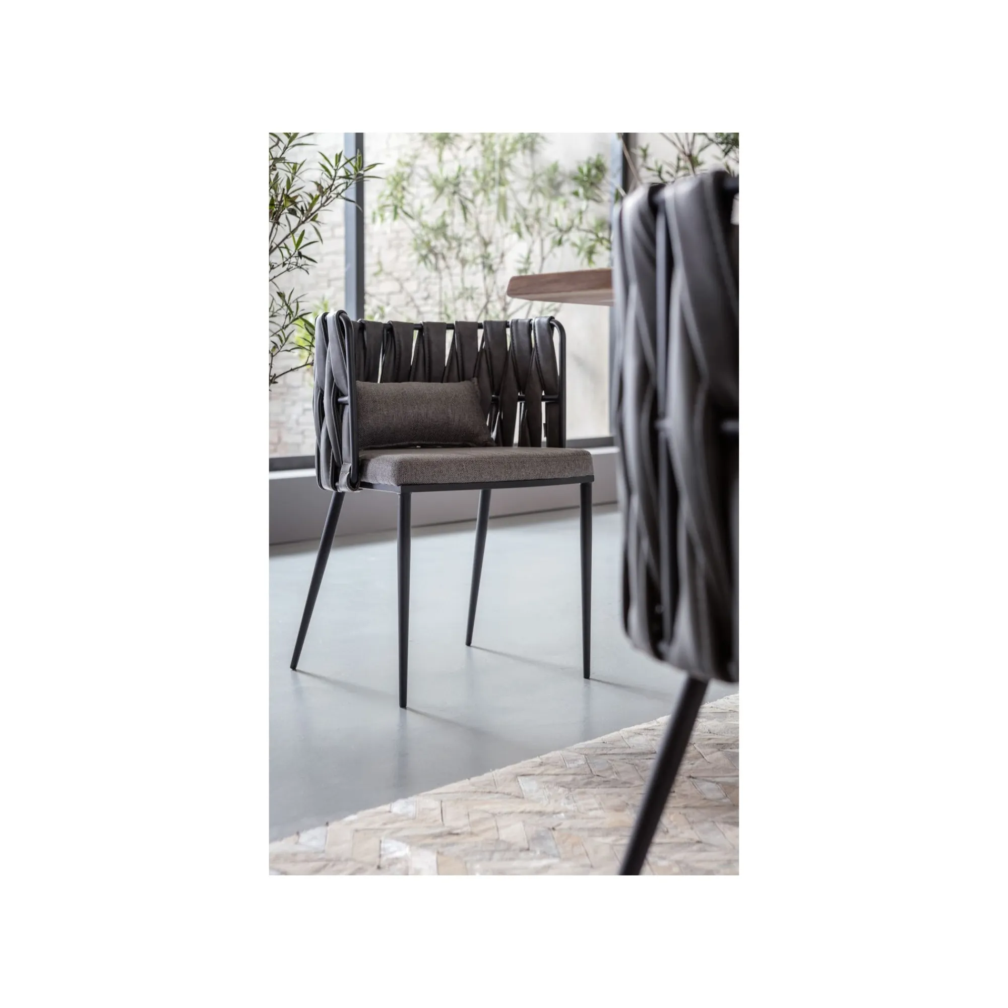 KARE Design Chaise Avec Accoudoirs Cheerio Grise ^ Chaise