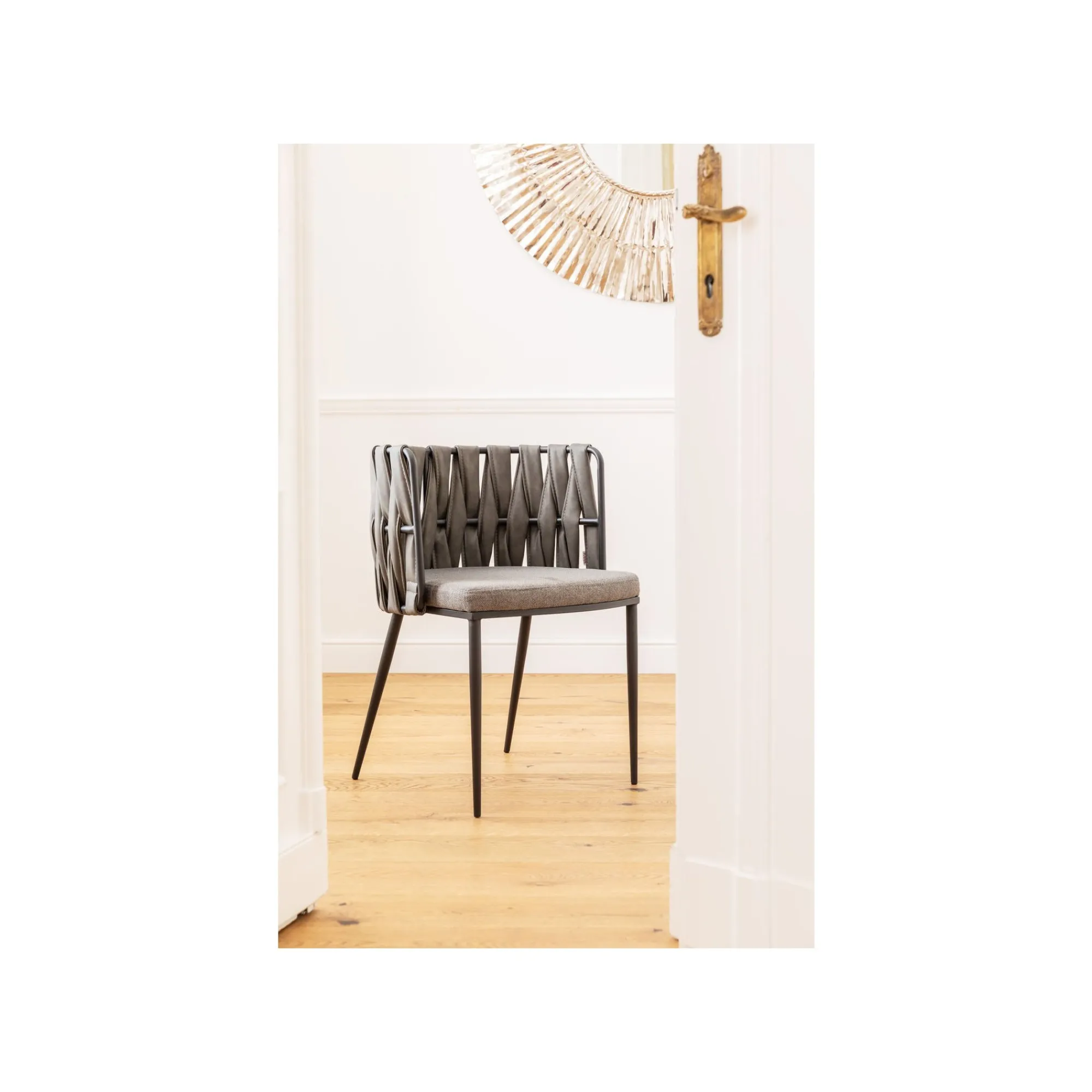 KARE Design Chaise Avec Accoudoirs Cheerio Grise ^ Chaise