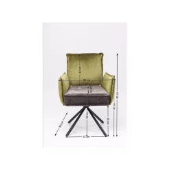 KARE Design Chaise Avec Accoudoirs Chelsea Verte Et Grise ^ Chaise