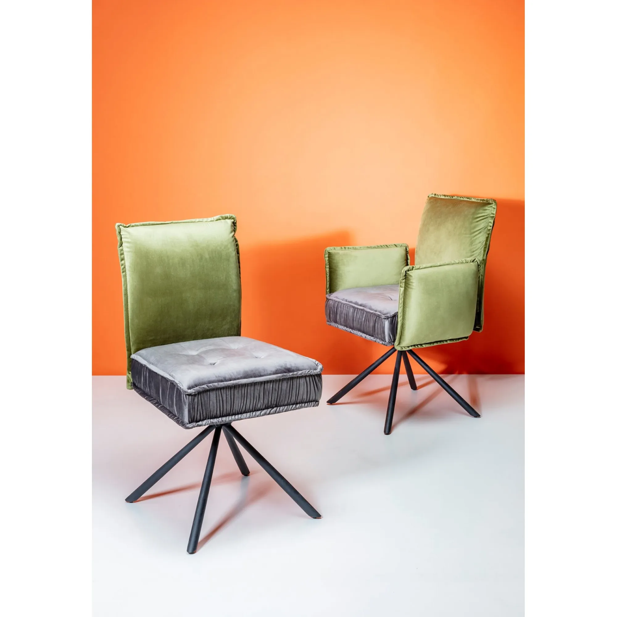 KARE Design Chaise Avec Accoudoirs Chelsea Verte Et Grise ^ Chaise