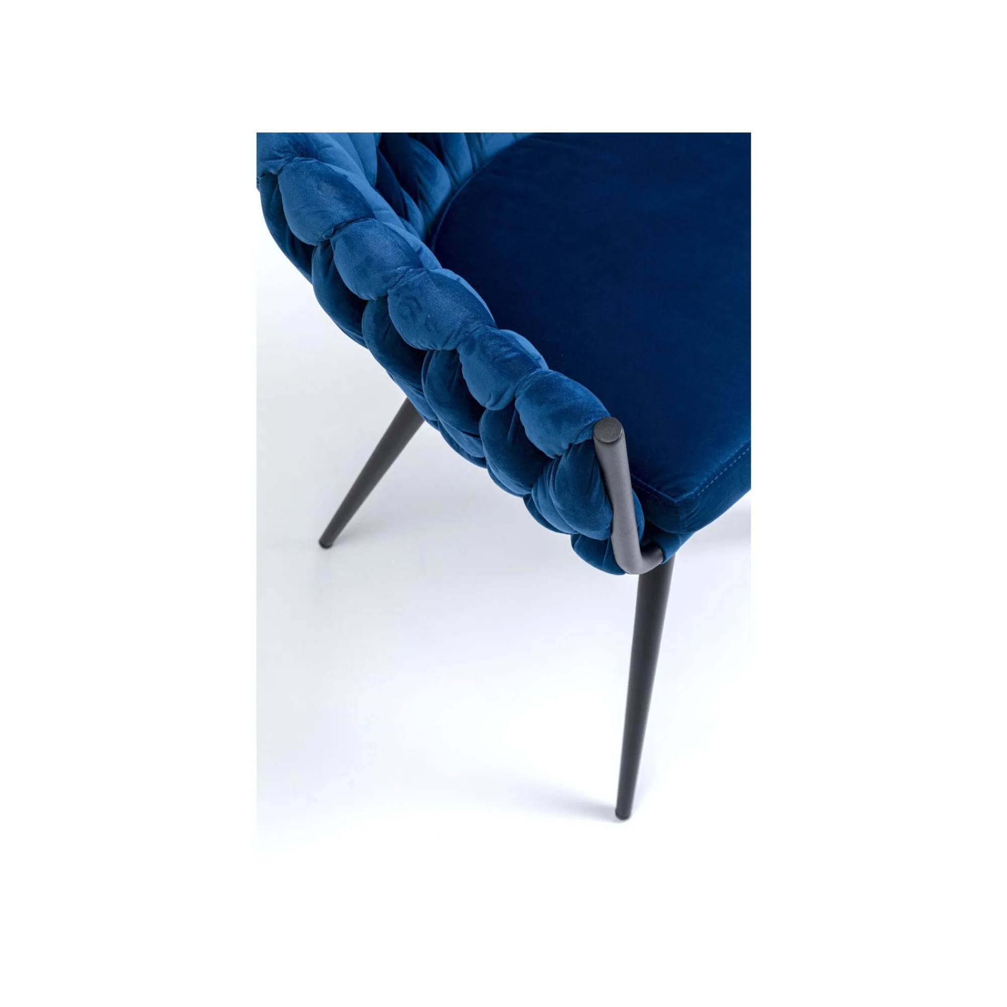 KARE Design Chaise Avec Accoudoirs Knot Velours Bleu ^ Chaise