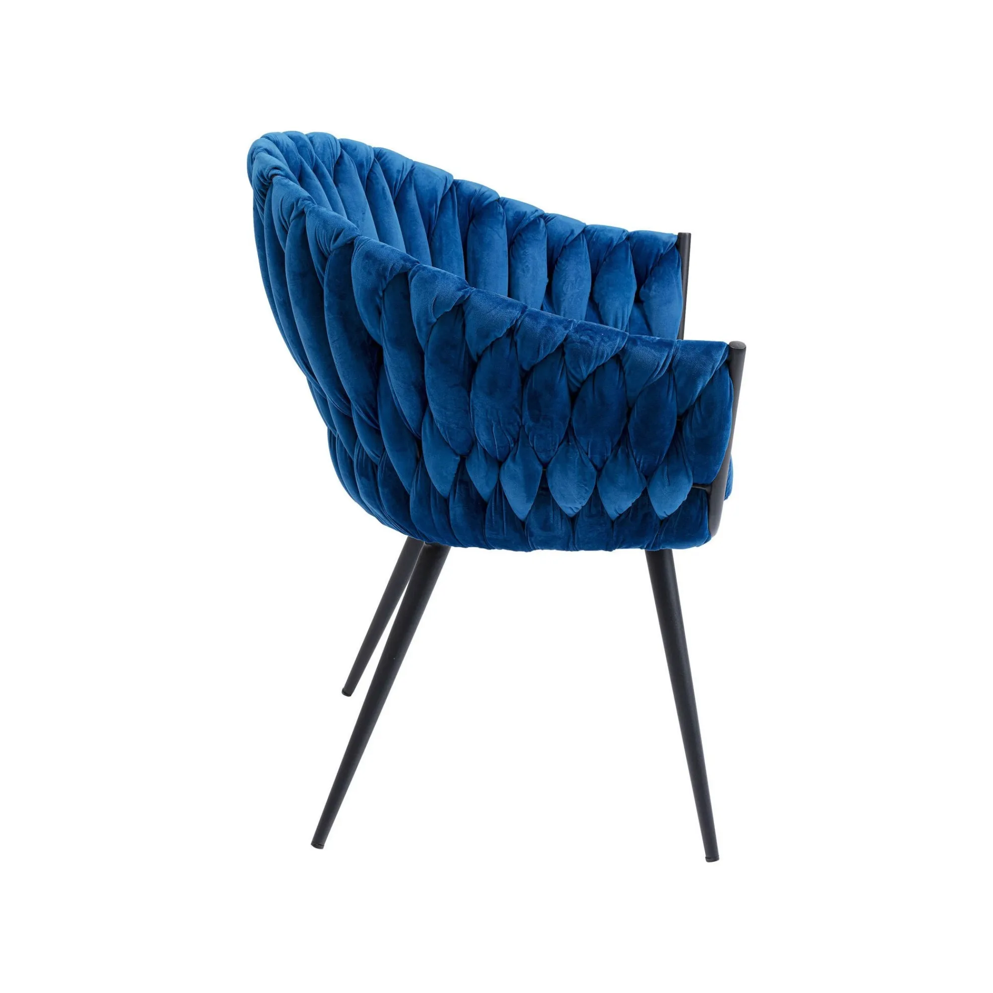 KARE Design Chaise Avec Accoudoirs Knot Velours Bleu ^ Chaise