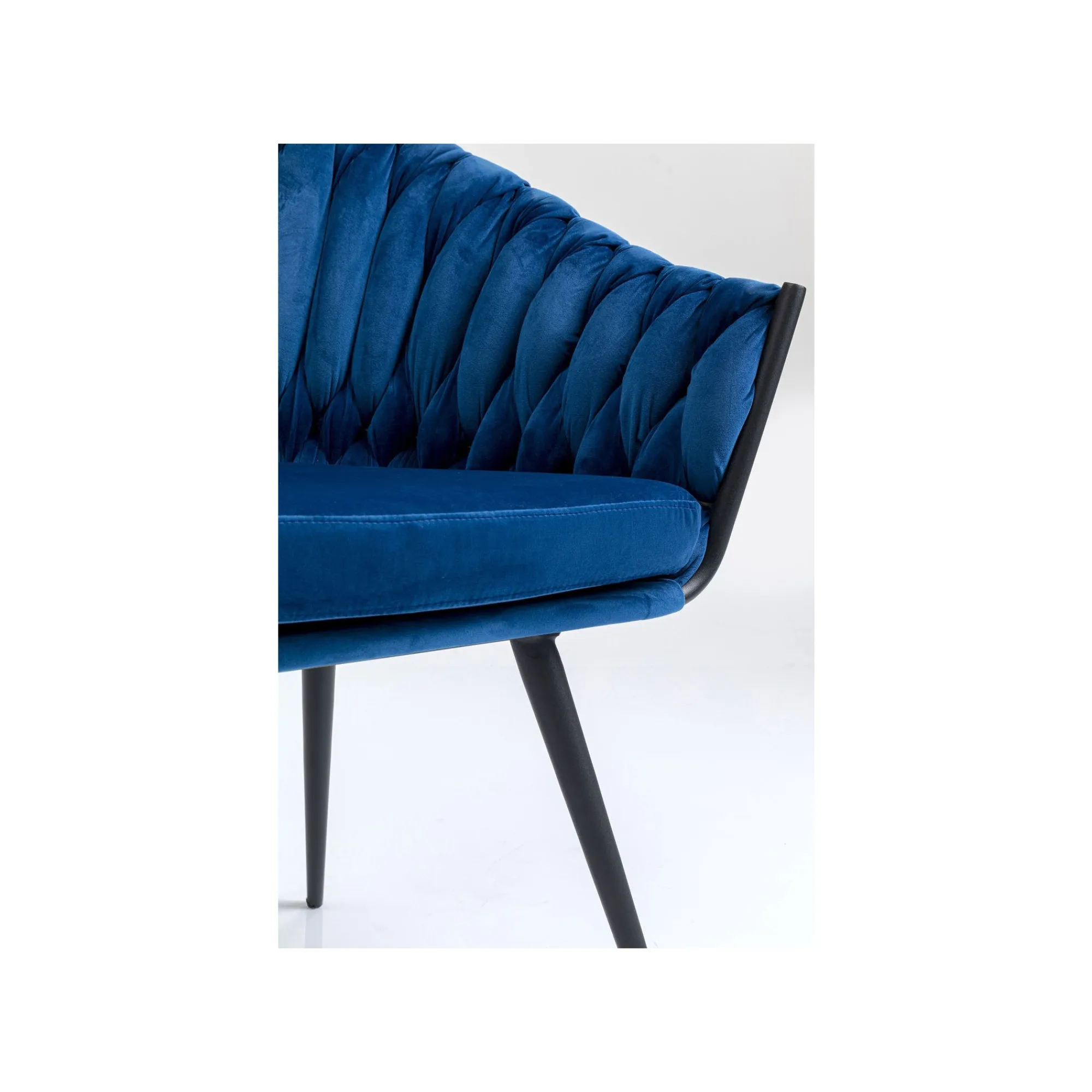 KARE Design Chaise Avec Accoudoirs Knot Velours Bleu ^ Chaise