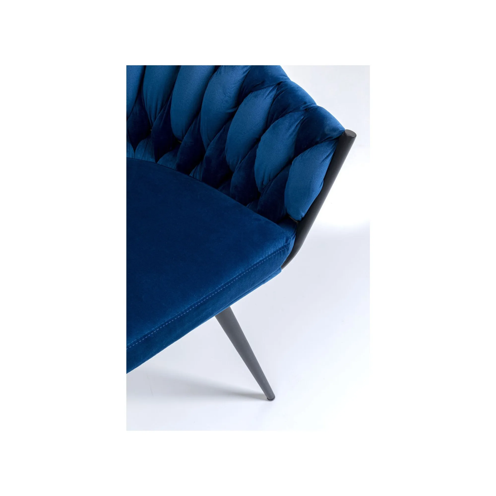 KARE Design Chaise Avec Accoudoirs Knot Velours Bleu ^ Chaise