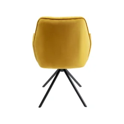 KARE Design Chaise Avec Accoudoirs Mila Velours Jaune ^ Chaise