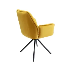 KARE Design Chaise Avec Accoudoirs Mila Velours Jaune ^ Chaise