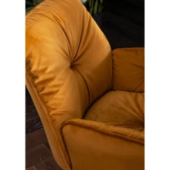 KARE Design Chaise Avec Accoudoirs Mila Velours Jaune ^ Chaise