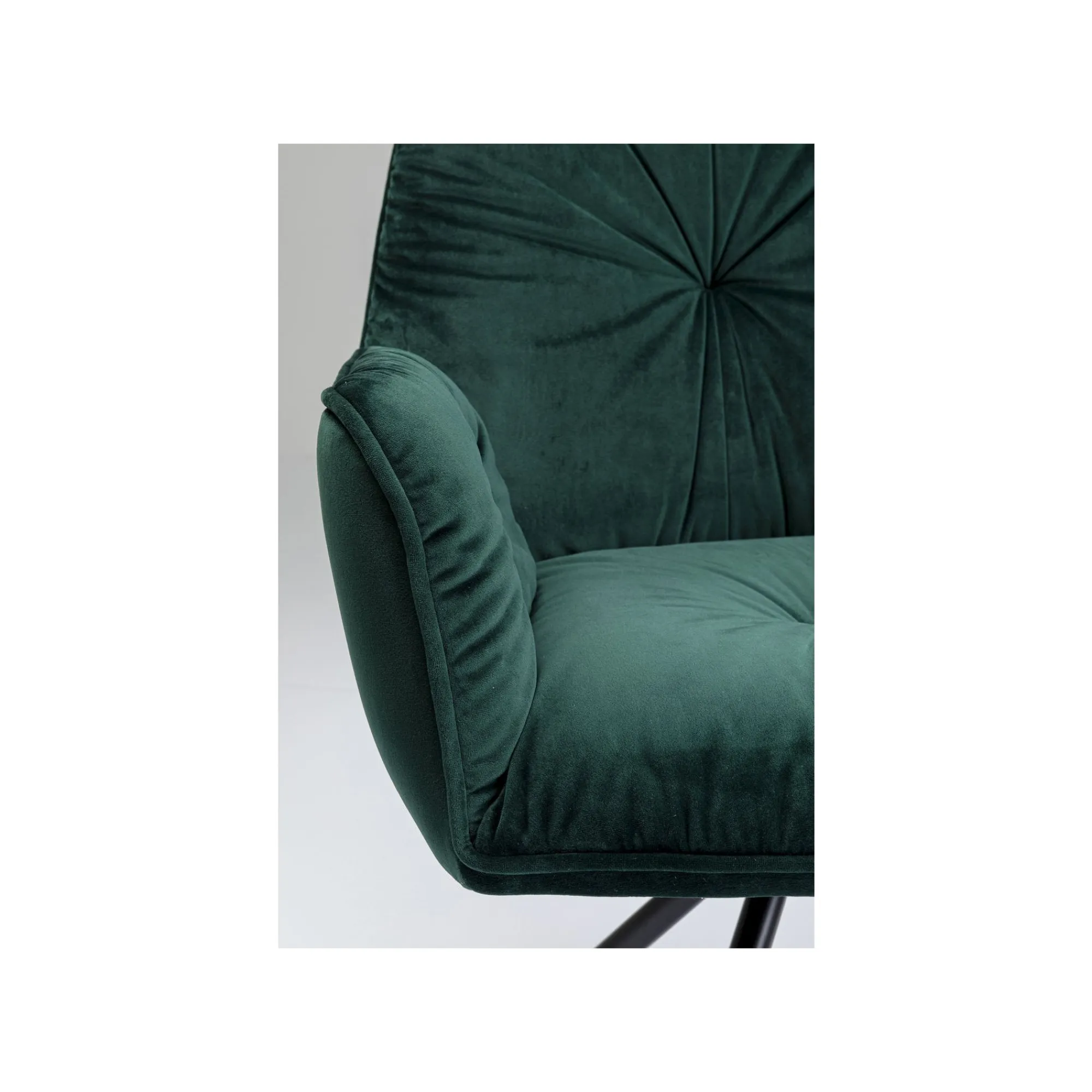 KARE Design Chaise Avec Accoudoirs Mila Velours Vert ^ Chaise
