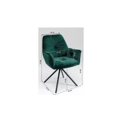 KARE Design Chaise Avec Accoudoirs Mila Velours Vert ^ Chaise