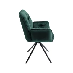 KARE Design Chaise Avec Accoudoirs Mila Velours Vert ^ Chaise