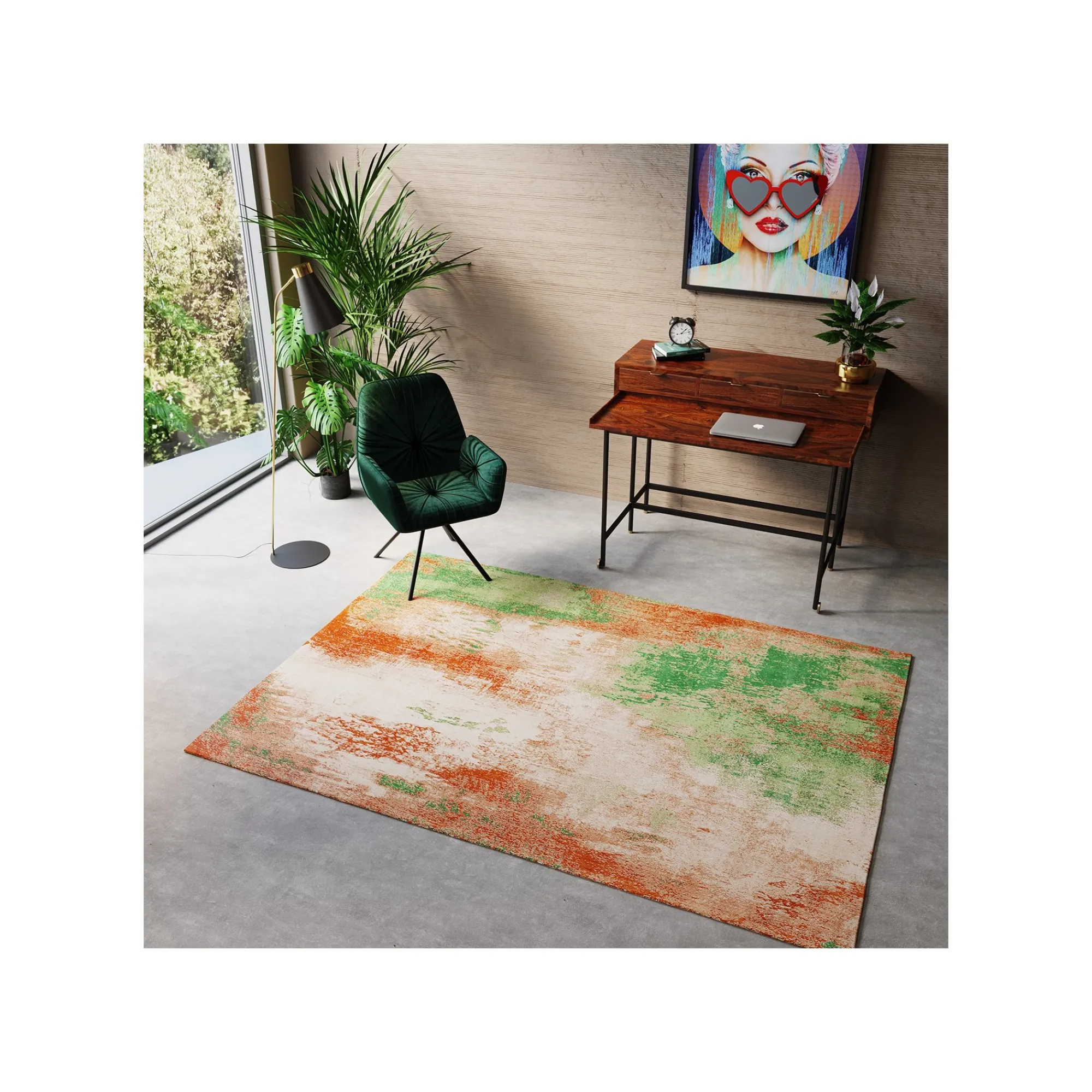 KARE Design Chaise Avec Accoudoirs Mila Velours Vert ^ Chaise