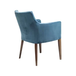 KARE Design Chaise Avec Accoudoirs Mode Velours Bleu Pétrole ^ Chaise