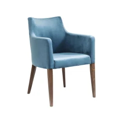KARE Design Chaise Avec Accoudoirs Mode Velours Bleu Pétrole ^ Chaise