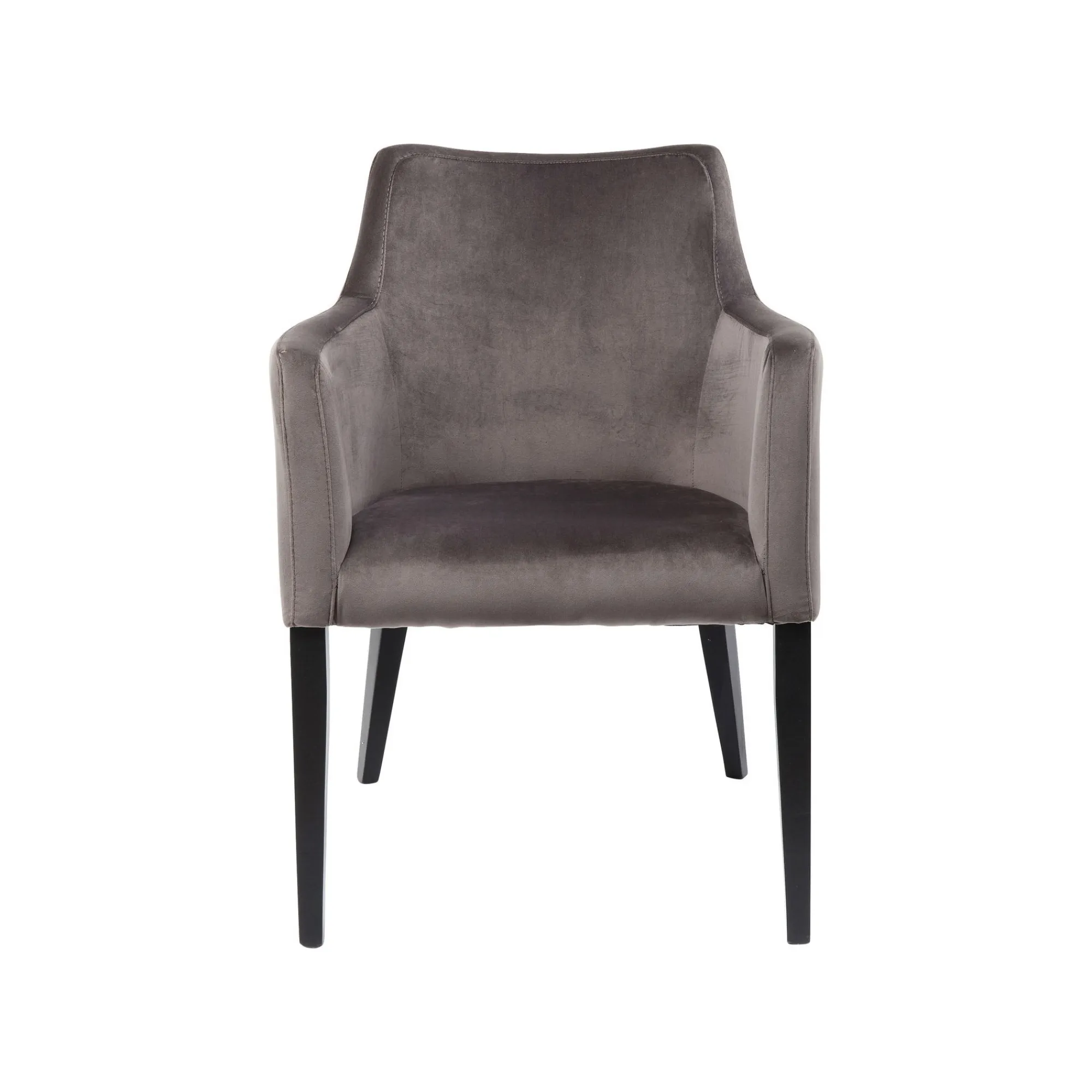KARE Design Chaise Avec Accoudoirs Mode Pieds Noirs Velours Gris ^ Chaise