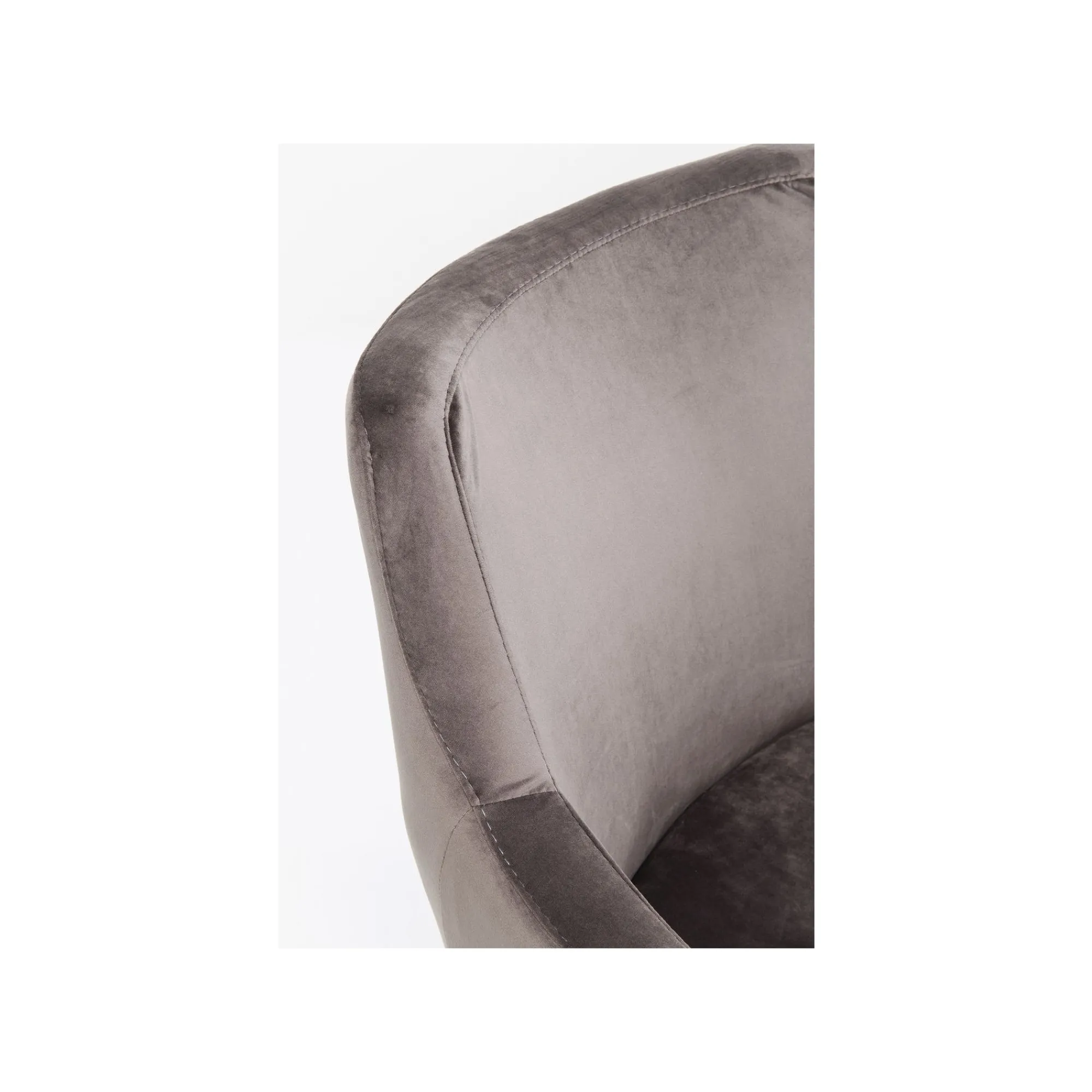 KARE Design Chaise Avec Accoudoirs Mode Pieds Noirs Velours Gris ^ Chaise