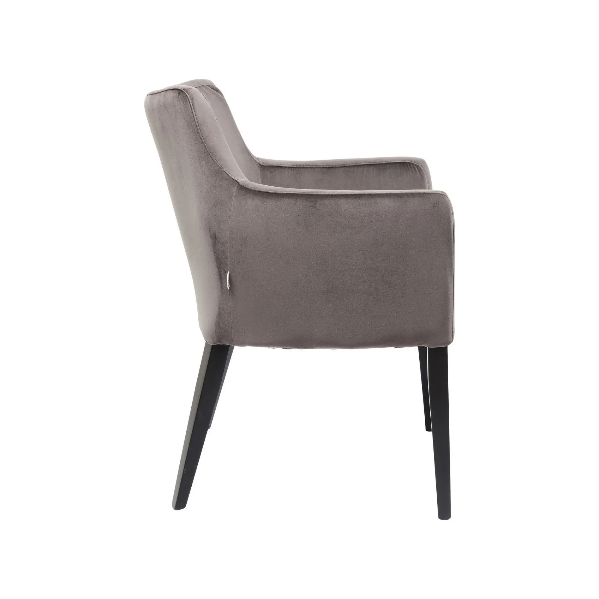 KARE Design Chaise Avec Accoudoirs Mode Pieds Noirs Velours Gris ^ Chaise