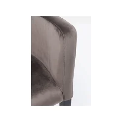 KARE Design Chaise Avec Accoudoirs Mode Pieds Noirs Velours Gris ^ Chaise
