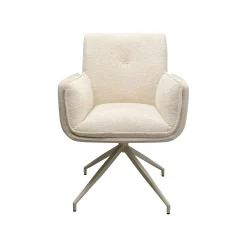 KARE Design Chaise Avec Accoudoirs Pivotante Hilla Crème ^ Chaise