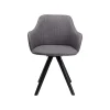 KARE Design Chaise Avec Accoudoirs Pivotante Lady Grise Pieds Noirs ^ Chaise