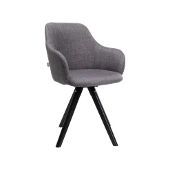 KARE Design Chaise Avec Accoudoirs Pivotante Lady Grise Pieds Noirs ^ Chaise