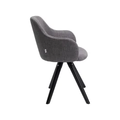 KARE Design Chaise Avec Accoudoirs Pivotante Lady Grise Pieds Noirs ^ Chaise
